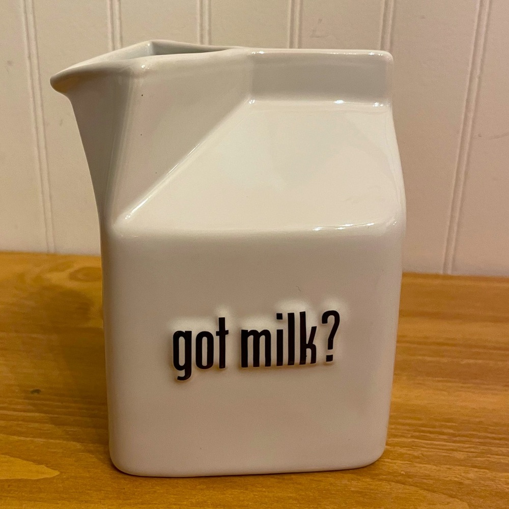 Vintage 1999 White Ceramic Milk Carton “Got Milk?” Creamer At Home International